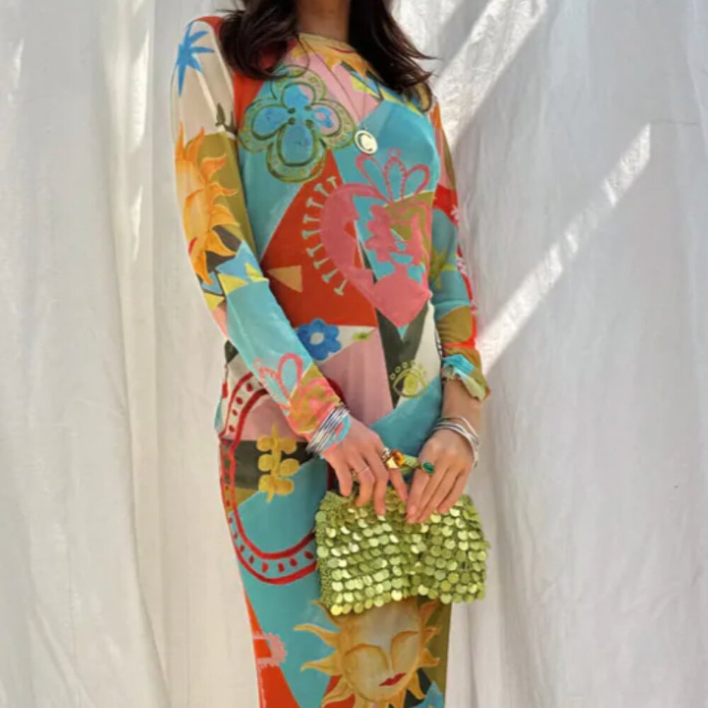 NWT - Never Fully Dressed Multi Sundazed Summer Mesh Dress (US 6/UK 10)